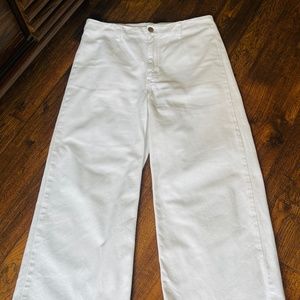 Zara white wide leg denim